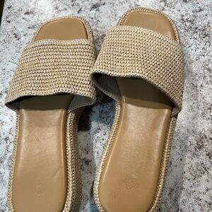 Women's Tan Slide Sandals